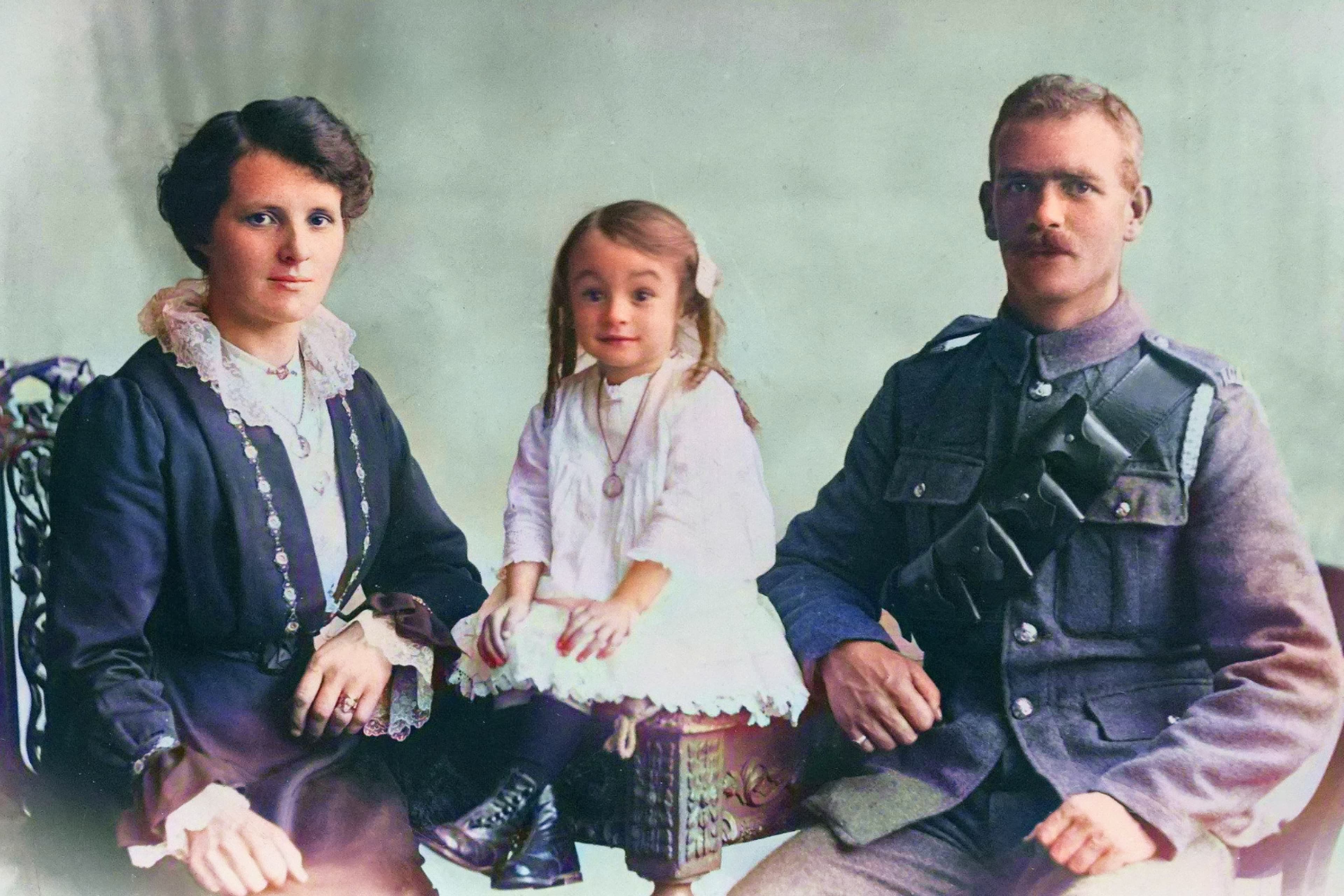 Restored restored damaged family print